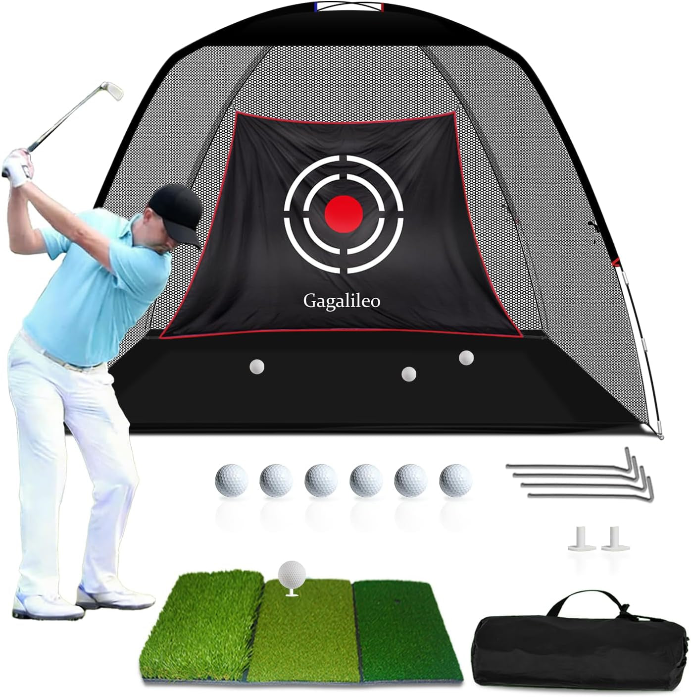 Golf Hitting Net for Backyard Driving 12X7Ft with Quiet Target