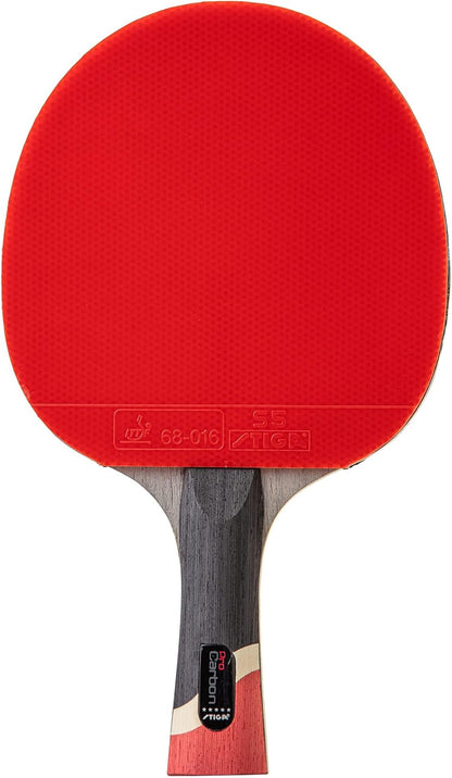 STIGA Pro Carbon + Raptor Performance-Level Table Tennis Rackets with Carbon Technology for Tournament Play - 7-Ply Blade with Flared Handles - 2Mm Sponge for Enhanced Control and Speed