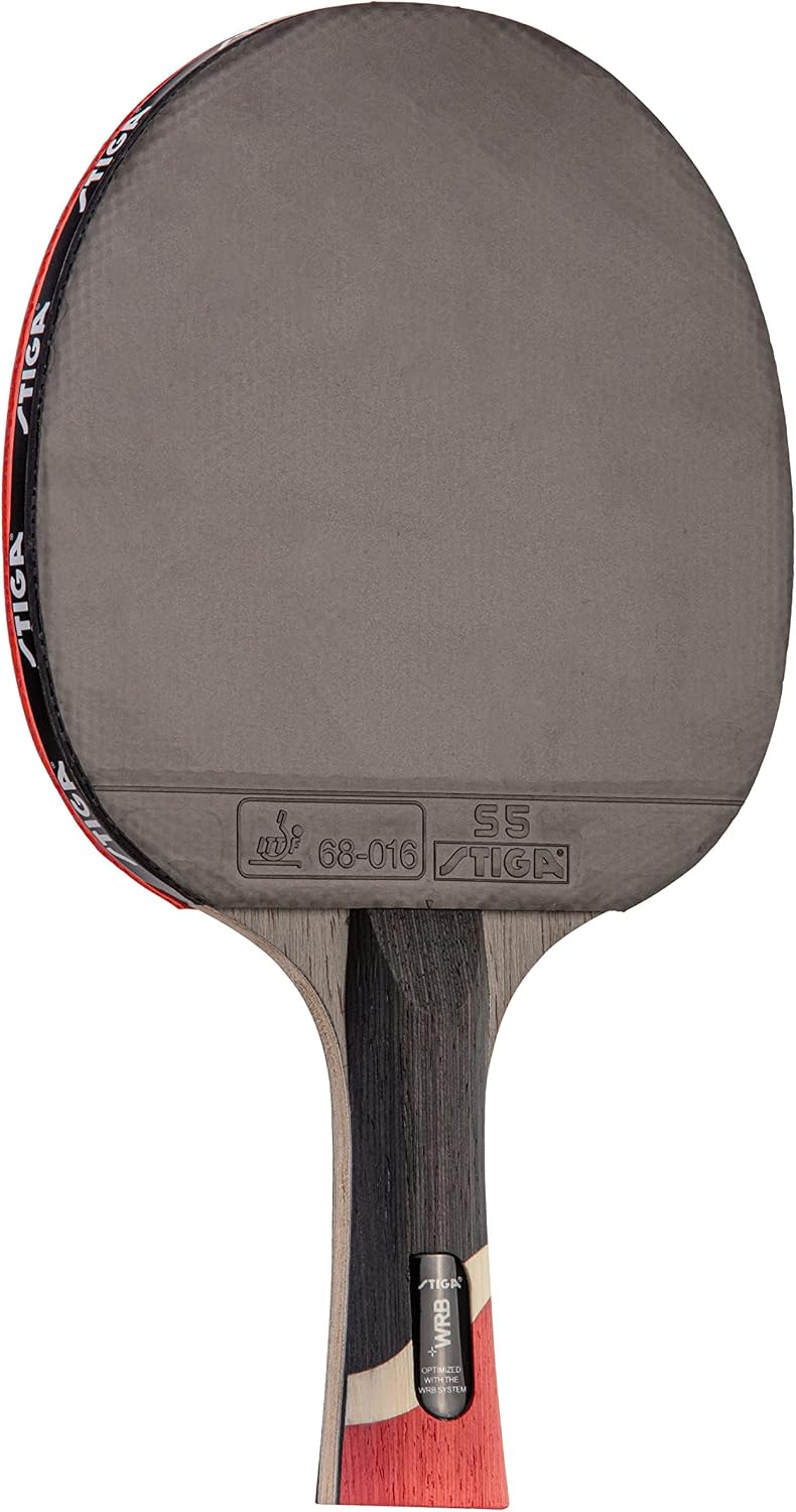 STIGA Pro Carbon + Raptor Performance-Level Table Tennis Rackets with Carbon Technology for Tournament Play - 7-Ply Blade with Flared Handles - 2Mm Sponge for Enhanced Control and Speed