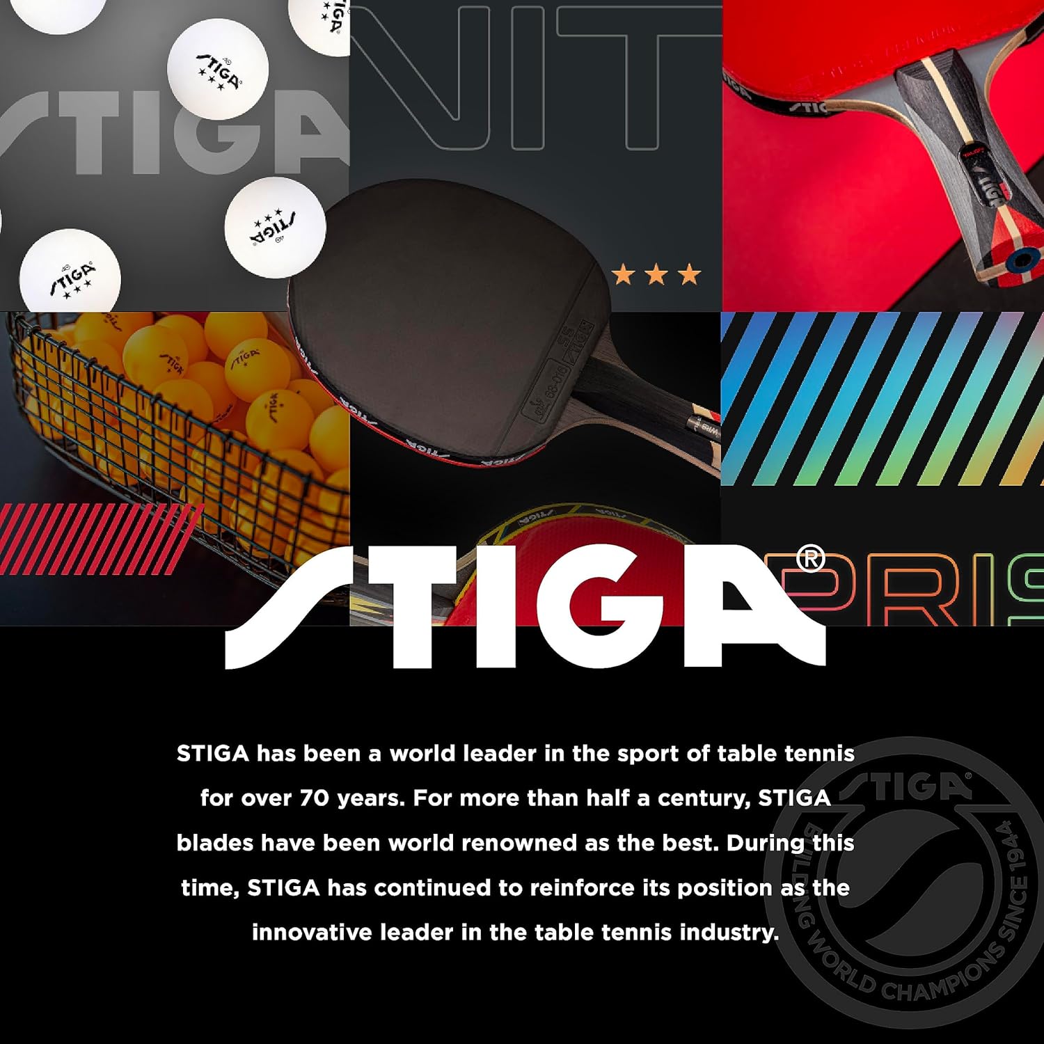 STIGA Pro Carbon + Raptor Performance-Level Table Tennis Rackets with Carbon Technology for Tournament Play - 7-Ply Blade with Flared Handles - 2Mm Sponge for Enhanced Control and Speed