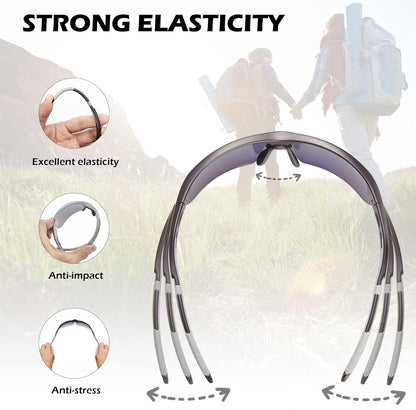 Outdoor Sports Polarized Wrap around Cycling Sunglasses for Men & Women TR90 Frame UV Protection for Fishing