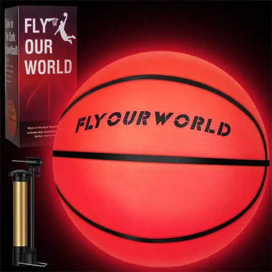 Light up LED Basketball, Glow in the Dark, Sizes 7 Light up Ball for Kids, Teens & Adults, Red Glow for Outdoor Games, Sports, Birthday Gifts Ideas for Boys