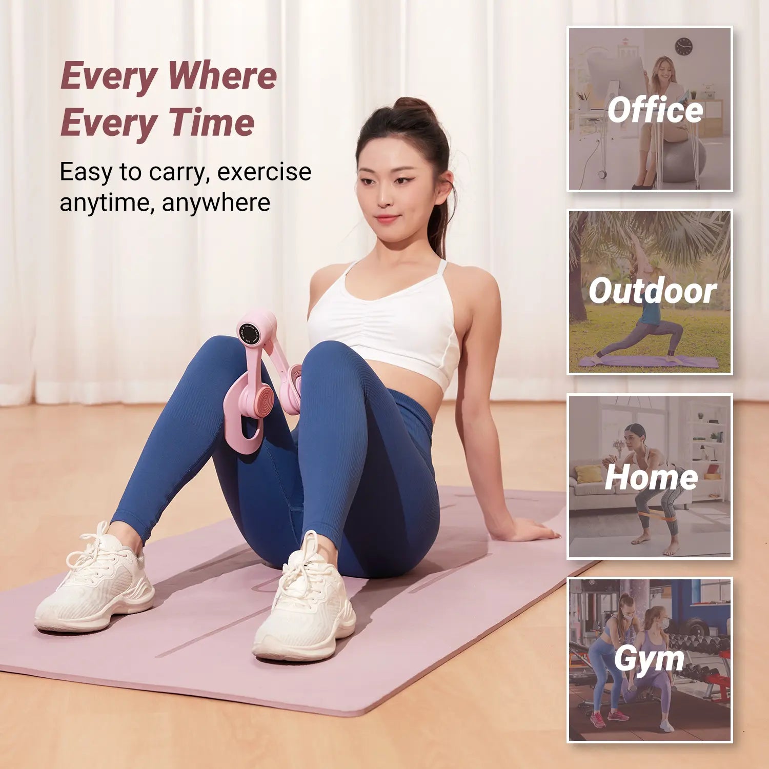 Merach Thigh Trainer Home Fitness Equipment for Inner Thigh, Legs, Arms, Arm Trimmers Optional Versions: Standard, Strap, Smart Counter Blue Backtoschool